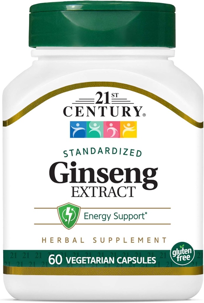 21. århundrede Ginseng Extract Veg Kapsler, 60Count