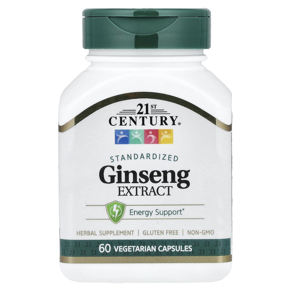 21. århundrede Ginseng Extract Veg Kapsler, 60Count