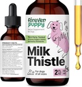 Forever Puppy Milk Thistle Supplement til hunde - Leverstøtte til hunde med mælk tidsel ekstrakt - Silymarin Kosttilskud & Vitaminer til små store mellemstore Breed - Canine Lever Detox Drops - 2 oz