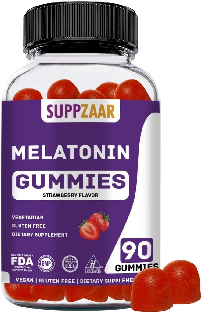 Melatonin Gummies. Melatonin 5mg dvalegummi til bedre søvn, energi og fokus. Voksne og børn Melatonin Gummy: Non-Habit Forming, Non-GMO, Gluten- Free, Gelatin- Free. 90 Gummies