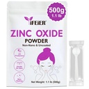Zink Oxide Powder # 124; 500g (1.1 lb) 100% Pure Non Nano Uncoted Zink Oxide Powder for Skin Protection # 124; Kosmetik Grade Ideel til DIY solcreme, Lotion, Deodorant, og Skincare