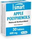 Supersmart - Apple Polyphenoler Supplement 600mg per dag (høj styrke 80% polyphenoler) - Apple Extract Б124; Non- GMO & Gluten Free - 30 tabletter