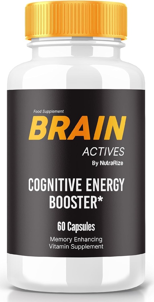 Brain Actives Capsules - Daily Support Formel med en balanceret Blend for Fokus, Alertness, og Koncentrationen Measure- to- Take Pills for Everyday Wellness (60 Kapsler)