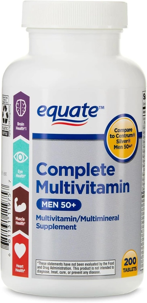 ij Komplet Multivitamin / Multimineral Supplement tabletter, Mænd 50 +, 200 Tæl