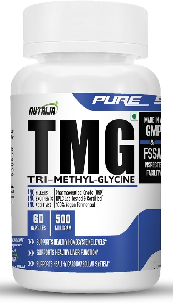 NutriJa-TRIMETHYLGLYCINE (TMG) 500MG - 60 Capsules
