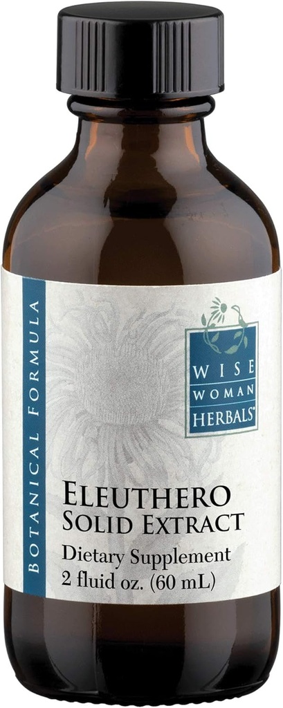 Wise Woman Herbals Eleuthero Root Solid Extract 4:1, Alcohol-Free, Adrenal & Stress Support, Energy, Stamina, Mental Endurance, Supports Balanced Mood & Immunity, 2 Fl Oz