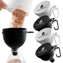 Protein Powder tragt sæt - 4 Pack Portable Vandflaske Funnel Name 124; Perfekt til præ-workout, BCAA s, og Protein Powder # 124; No- Mess, Keychain Powder Container til workout, Fitness, og Rejser