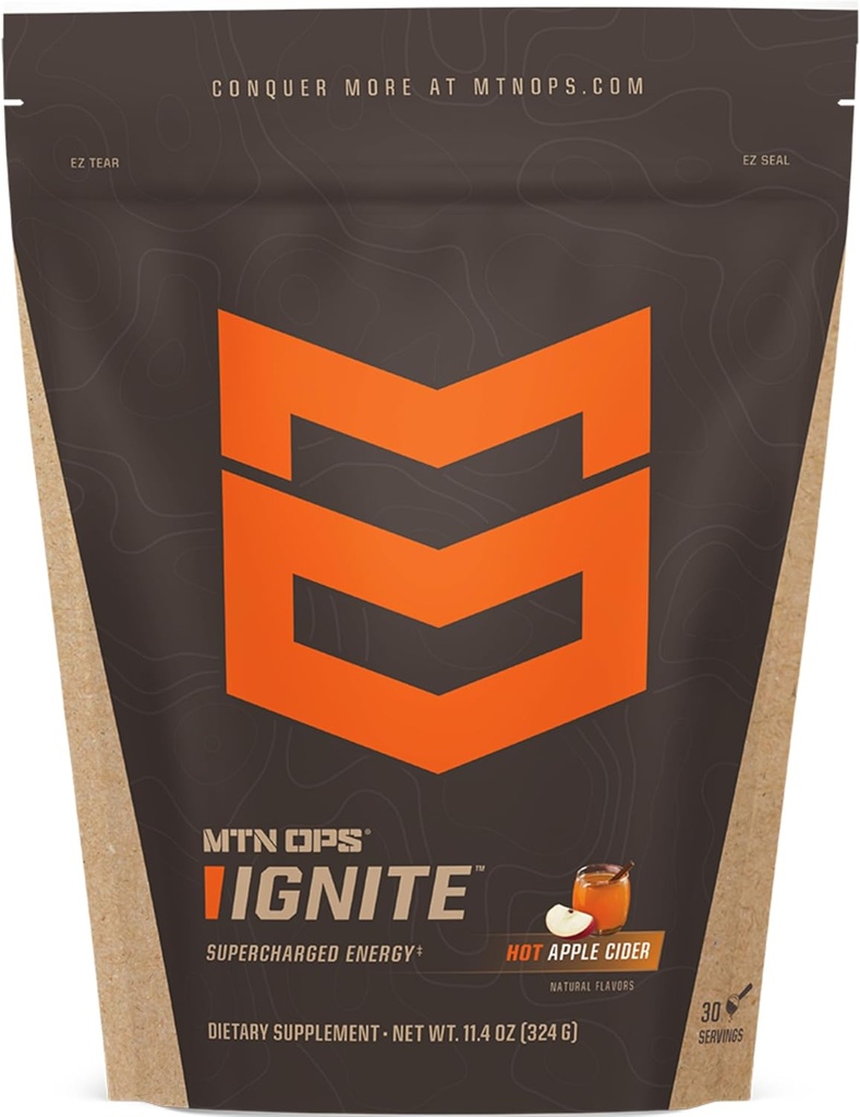 MTN OPS Hot Ignite Instant Coffee Nootrop & L- Arginin L- Citrullin for Cognitive Clarity, Mental Focus & Nitric- Oxide Boost 124; 200mg Kaffein per servering, 30 Servering