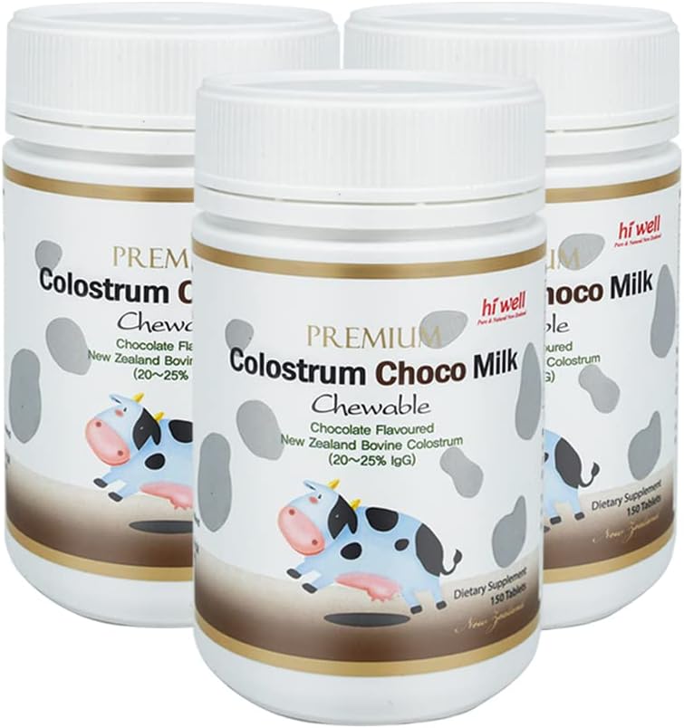 (Pack of 3) Hi Well Premium Grass- Fed Colostrum Choco 150 tabletter
