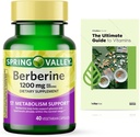 Spring Valley Berberine Kosttilskud - Metabolisme Support - 1200mg kapsler, 40ct