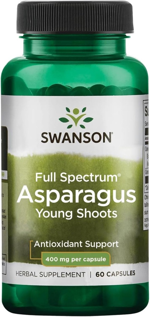 Swanson Asparges Young Shoots 400 Milligram 60 Kapsler