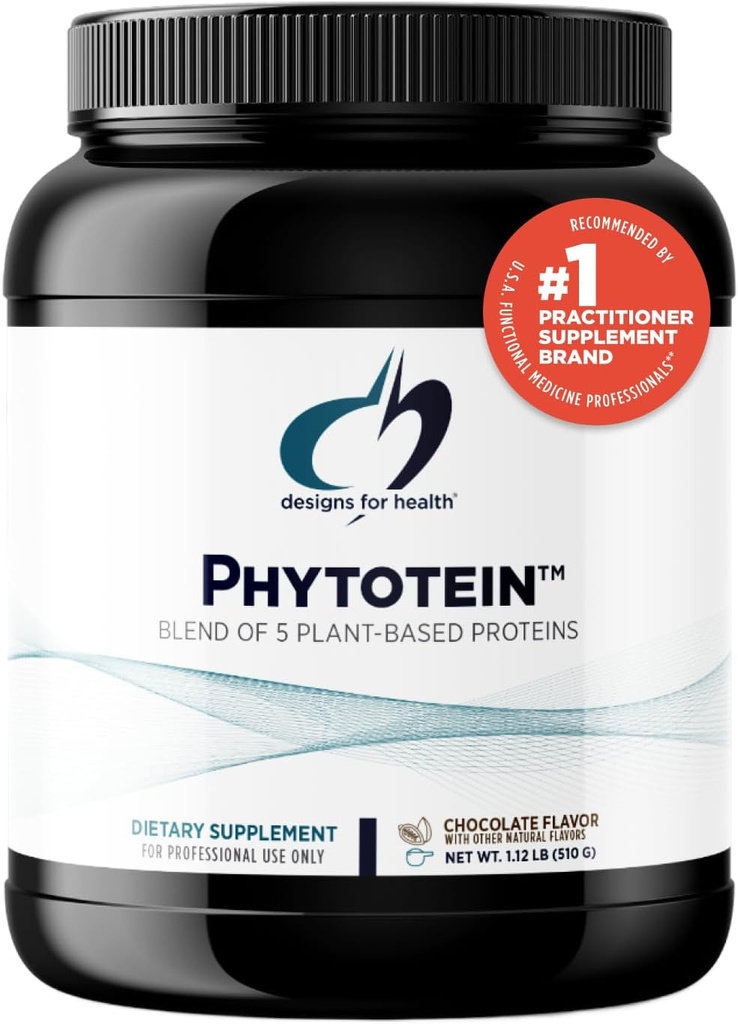 Design for sundhed Phytotein Vegan Protein Powder - 20g Organic Rice, Sacha Inchi, Græskar frø, Sunflower Seed & Pea Protein Powder Blend - Cremet Texture, Chokolade Plant Protein (510g)
