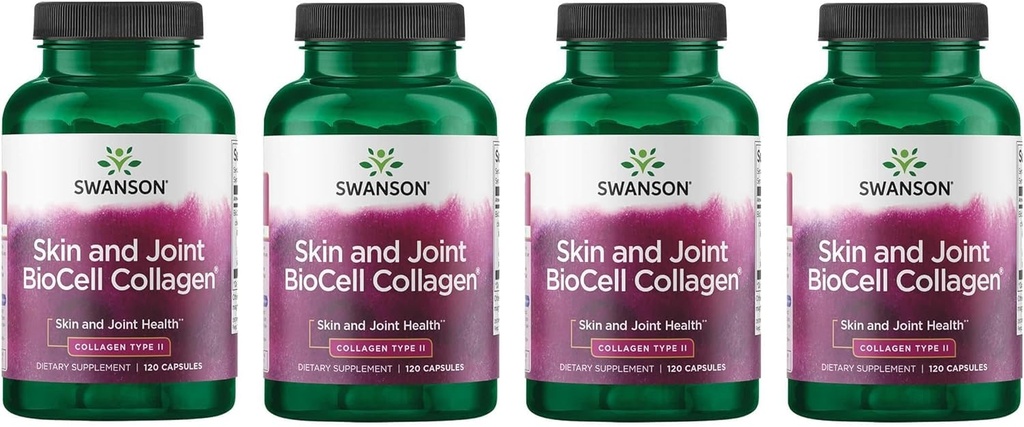 Swanson Chicken Sternum Cartiage - Collagen Type II 500mg 200 Kapsler (4 Pack)