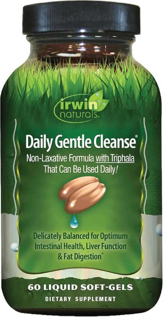 Irwin Naturals Daily Gentle Cleanse - Non- Laxative Formel med Triphala - 60 flydende bløddele