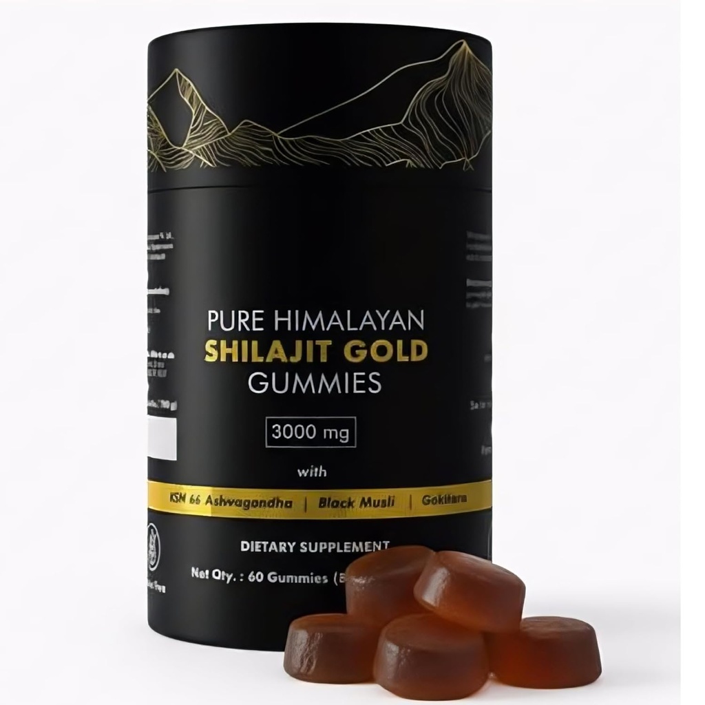 Pure Himalayan Shilajit Gummies Gold Grade 124; med Ashwagandha & Fulvic Acid Budd124; Sugar- Free Energy, Stamina & immunforsvar Support til mænd & kvinder Budd124; 85 + Trace Minerals Budding124; Non- GMO & 100% Natural Budding124; 60 Greve