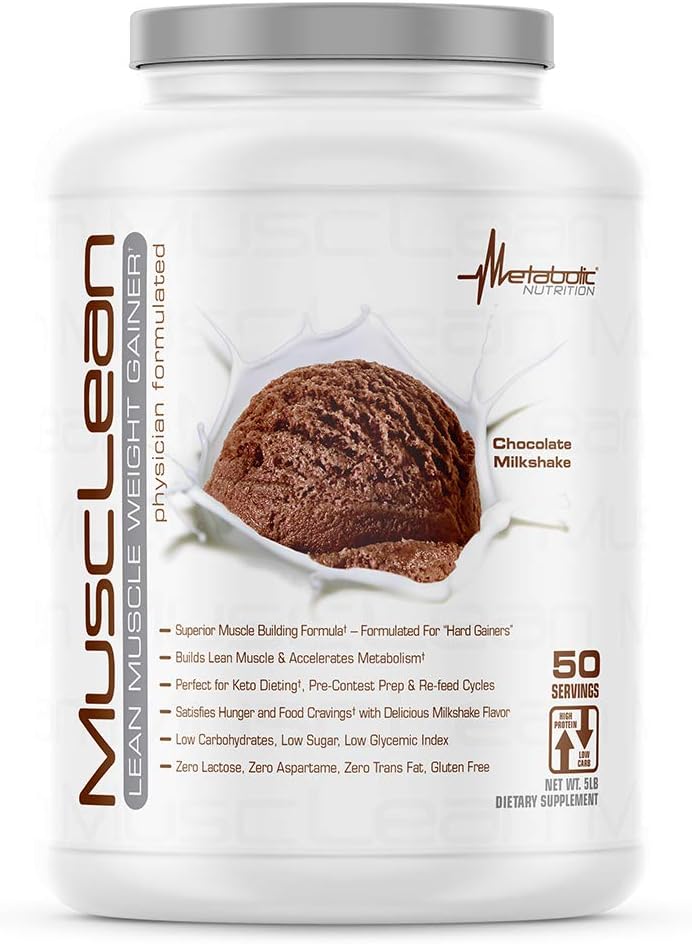Metabolisk Nutrition - Mussure - Milkshake, Whey High Protein Meal Erstatning, Vedligeholdelse Nutrition, Lav Carb, Keto Diet, fordøjelige enzymer, chokolade, 5 Pound (50 ser)