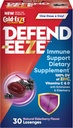 Defend- EEZE Immun Support Kosttilskud Lozenges, 100% daglig værdi af zink, Vitaminer C & D per dosis, med Echinacea & Elderberry, Elderberry Flavor, 30 Lozenges