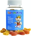 Gummi Kong Multivitamin og Mineral, Frugter, Grøntsager og Fiber Gummi, Jordbær / Lemon / Orange / Grape / Kirsebær / Grapefrugt, 60 Greve