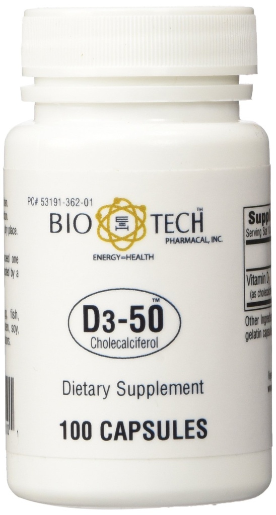 BioTech Pharmacal - D3- 50 (50.000 IE) - 100 Caps (FFP)