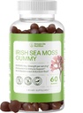 Organic Irish Sea Moss Gummies - Burdock Root og Bladerwrack Natural Blend - Immunsystemet Gut Cleanse & Thyroid supplement - Hud og negle sundhed - 60CT