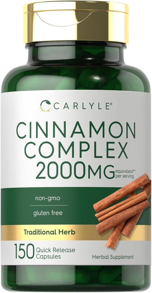 Carlyle Ceylon Cinnamon Complex med Gymnema og Mulberry Memory 124; 150 Kapsler Memory 124; Non- GMO, Gluten Free Supplement