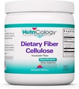 Nutricology Dietary Fiber Powder - 2000mg Uopløseligt Fiber Supplement, Mikrokrystallinsk Cellulose Powder, Pulveriseret Cellulose, ikke- Fermentable, Hypoallergen - 8,8 Oz