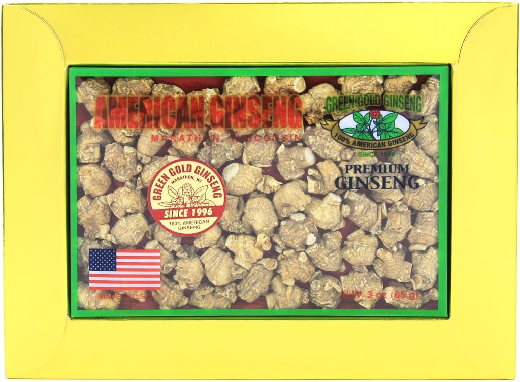 SKU PS 136A-3 Beeg 124; Lille # 1 "Bullet ekskl. 124; Amerikanske Ginseng Rødder fra Marathon County, WI ekskl. 124; 3oz Box, B06XCM8F9P