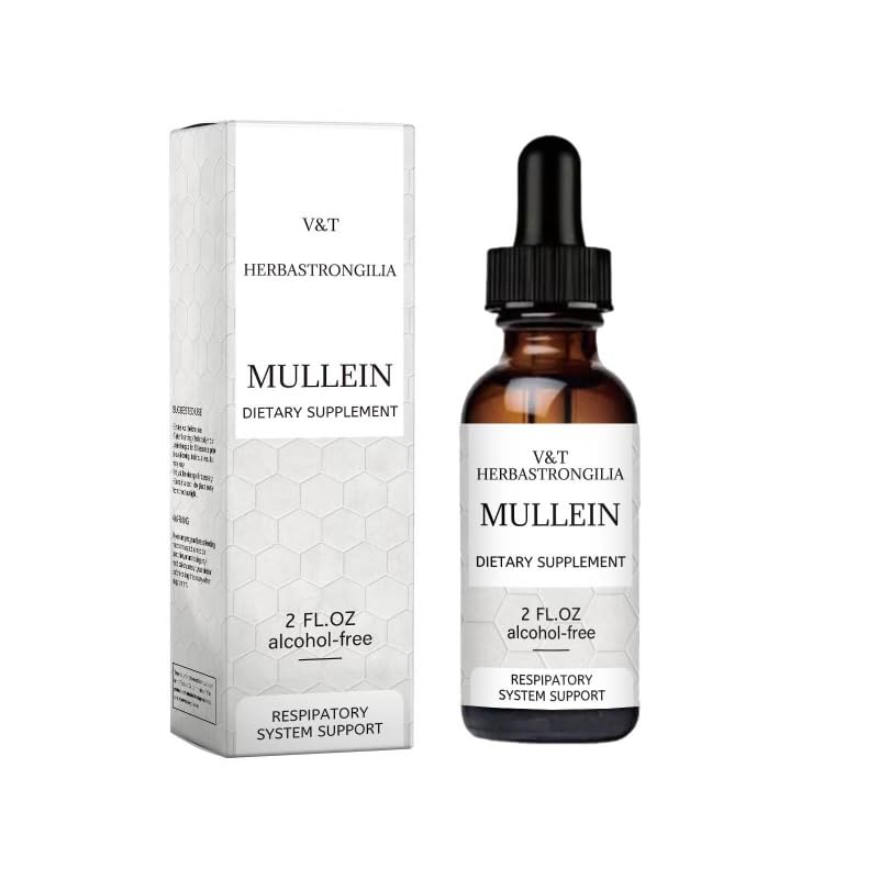 Generisk Mullein Leaf. Tincture Drops. 2fl oz. Alkoholfri. Vegansk. Non - GMO & GMO fri. Urtetillæg. Økologisk. Lung Cleanse. Immunsystemet, åndedrætsværn. Detox