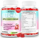 Keto ACV Gummies med Probiotika & Vitamin B12, 2000mg Apple Cider Vineddike Gummies med mor, for Metabolisme, fordøjelse, Detox & Rense, Sukker fri, Vegan- Friendly, 120 Gummies