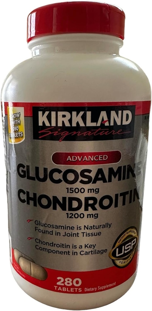 Kirkland Signature Glucosamin HCI 1500mg Chondroitin Sulfate 1200mg 220 tabletter / Ny forhøjet mængde