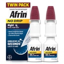 AFRIN No Drip Night Nasal Mist Twin Pack, Non- Drowsy, Fast- Actioning Decongestant for Restainful Sleep with Kamille Duft, Voksne og Børn 6 og Ældre, .5 fl oz (Pack of 2)