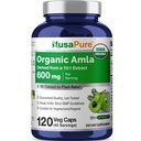 NusaPure Organic Amla Capsules 600 mg , 120 Veg Capsules (USDA, Vegan, Non-GMO)