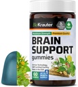 BIO KRAUTER Brain Support Gummies - 60 Veganske Tyre - Natural Brain Supplement - Ashwagandha, Ginkgo Biloba, Bacopa, DMAE, og Vitaminer til Kognitiv Support