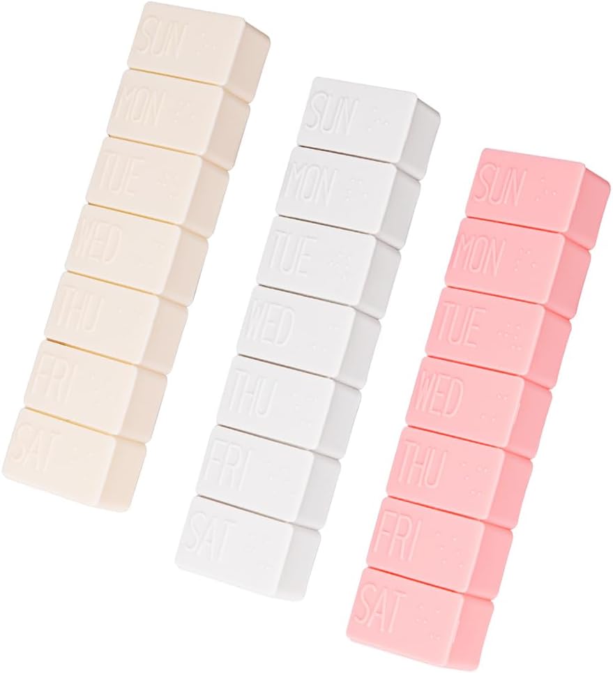 3Pack Weekly Pill Organizer, Ekstra store 7 dage Pill Cases Rejser Daily Pill Box for Fish Oil, Calcium Tablets Kosttilskud og andre Vitamin Pill