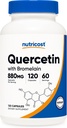 Nutricost Quercetin med Bromelain, 880mg Quercetin + 165mg Bromelain Per Servering, 120 Kapsler, 60 Servering (2 Caps Per Servering) - Vegetar, Non- GMO & Gluten Free
