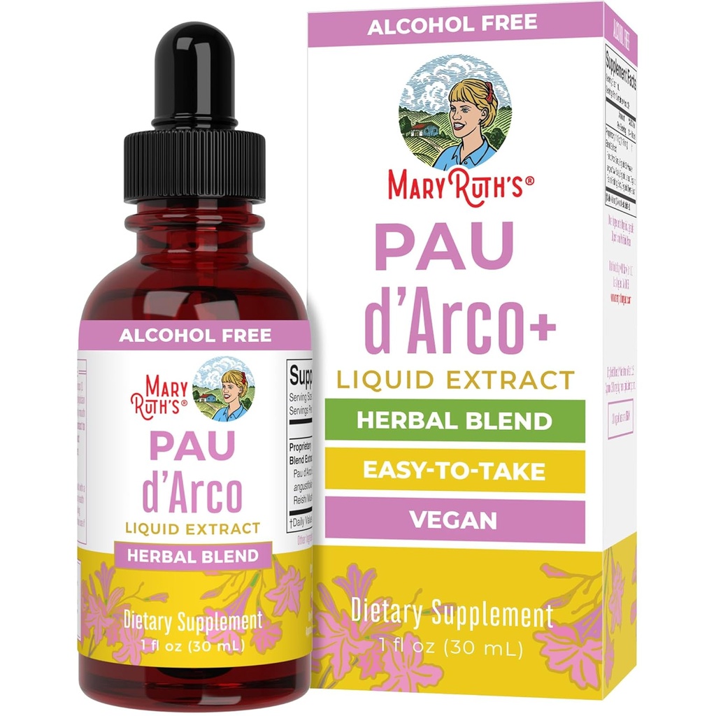 MaryRuth Organics PAU D 'Arco Herbal Blend Note 124; Reishi Mushroom Budd124; Echinacea angustifolia Root Budd124; Usnea Lichen Budd124; Thyme Leaf Budding124; Vegan Budding124; Non- GMO Project Verified Budding124; Gluten Free Budding124; 30 Servere Budding124; 1 Fl Oz
