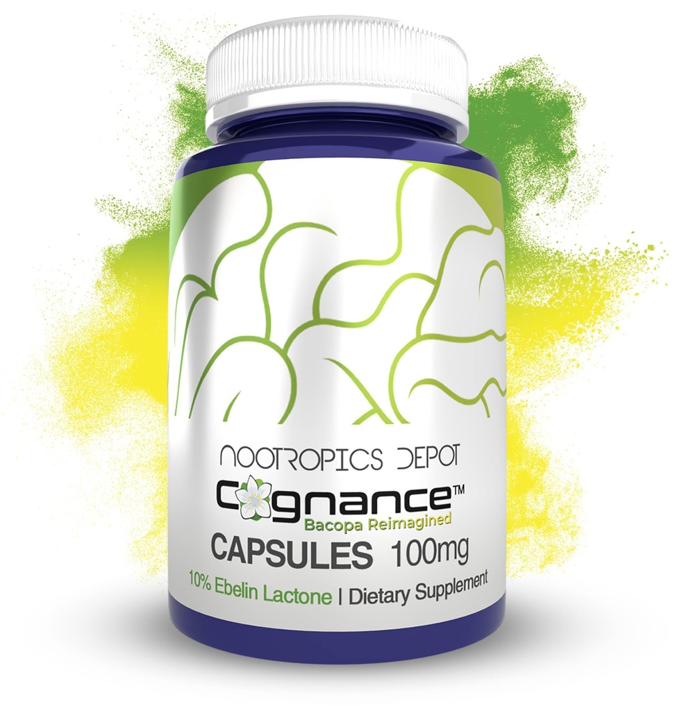 Nootropics Depot Cognance Enhanced Bacopa Capsules Note 124; 100mg