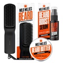 Wild Willies Beard Care Kit: Opvarmet skæg rette til mænd, skæg Smør, & Beard Growth Serum - Ultimate Grooming Tool Set, Beard Balm, Hydrating Serum, Hot Comb Beard Børst til daglig brug