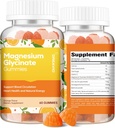 60 Grev Magnesium Glycinate Gummies 400mg w / Ashwagandha Supplement - Sukker fri Zink Magnesium Glycinate Supplement Ashwagandha Gummies for voksne