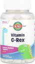 KAL C- Rex tyggetabletter C til børn, immunsupporttilskud med bioflavonoider fra Rose HIPS, Rutin & Acerola, Tasty Orange, Fructose Free, tyggetabletter