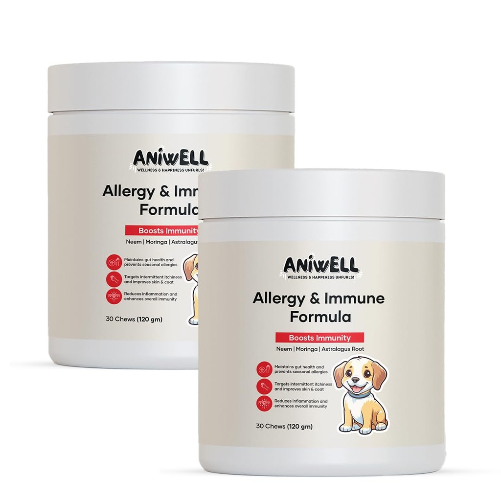 Allergi og immunforsvar tykkelser for hunde - drevet af Astragalus Root & Flaxseed C3 - fremmer Sæsonallergi Relief, Gut & fordøjelsessygdomme - Soft Chews Medic124; Pack of 2
