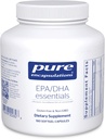 Pure indkapslinger EPA / DHA Essentials - Fish Oil Concentrate supplement til støtte cardiovaskulær sundhed - Premium EPA & DHA supplement med Omega 3 - 180 Softgel kapsler