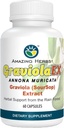Amazing Herbs GraviraEX Anona Muricata - 100% Pure Graviola (Soursop) Extract, Natural Health from The Rain Forest, Herbal Kosttilskud - 60 Greve (Pack of 1)