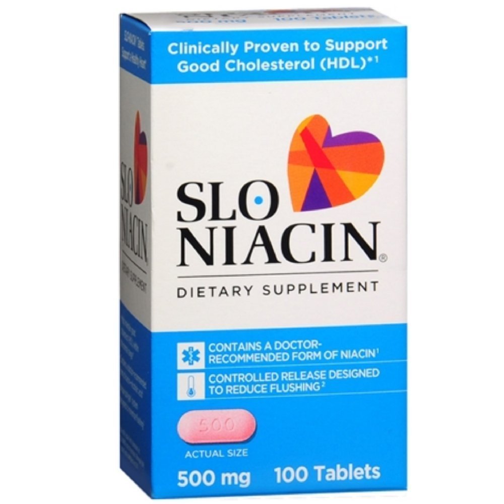 Slo- Niacin 500 mg 100 tabletter (pakning med 6 tabletter)