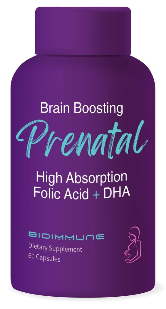 Ultra Strength Bio- Tilgængelige prenatale vitaminer til kvinder, naturligt occurring Methylerede Folate Folinsyre, DHA Omega 3. Understøtter Brain Development, Sund Føtale Udvikling
