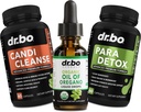 Oregano Oil Organic Liquid Drops & Cleanse Capsules - Organic Oil of Oregano Drops Tincture Extract, Candi Cleanse Detox - Capsule Acid, ormwood Black Walnut & Cloves Capsules