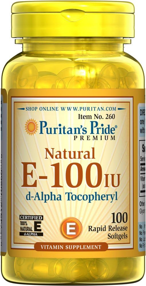 Puritans Pride Vitamin E- 100 iu 100% Natural 100 Softgels