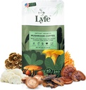 LYFE Organic Instant Mushroom Coffee - Lions Mane, Chaga, Cordyceps, Tyrkiet Tail Note 124; USA Grown Adaptogen Mushrooms for Better Energy, Focus, Gut Health, Immunity - 40 Servere