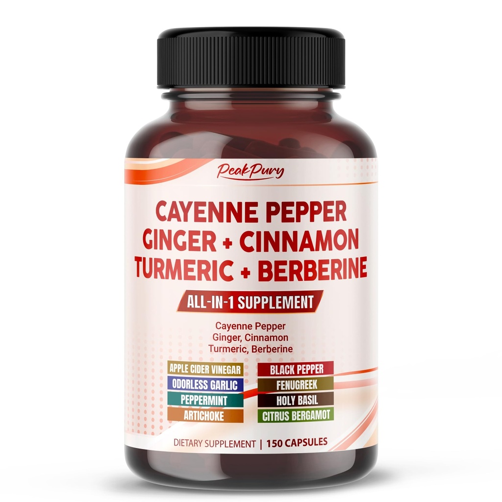 Cayenne Pepper Ginger gurkemeje Berberine - fordøjelse, Gut Heath Support - Made in USA