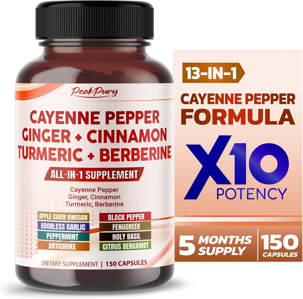 Cayenne Pepper Ginger gurkemeje Berberine - fordøjelse, Gut Heath Support - Made in USA
